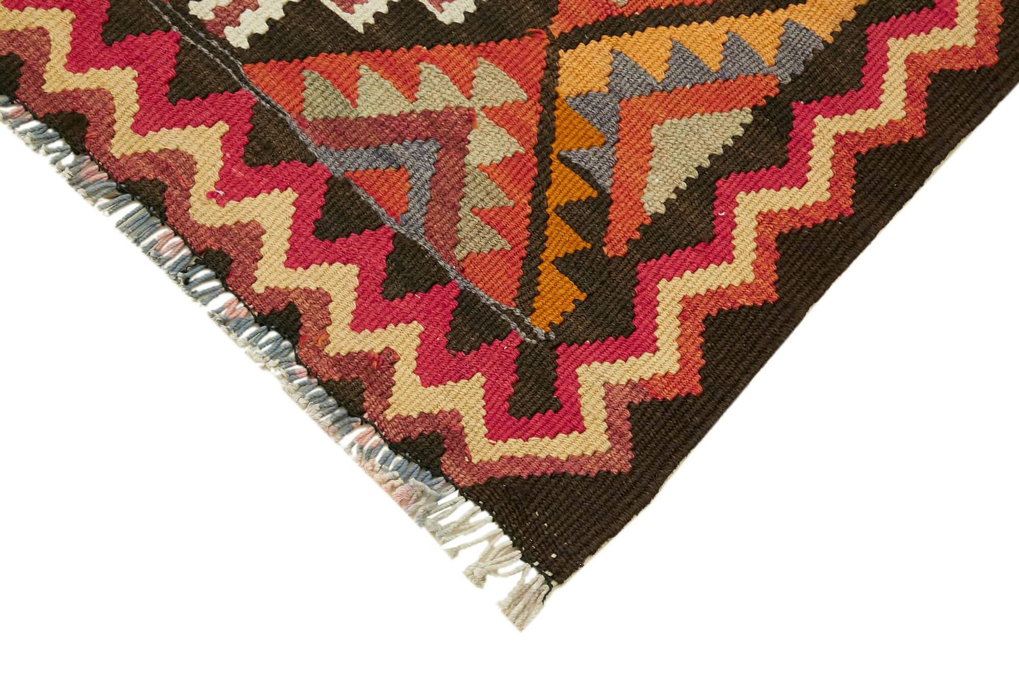 Turkish Handwoven Vintage Herki Kilim 80 cm x 350 cm