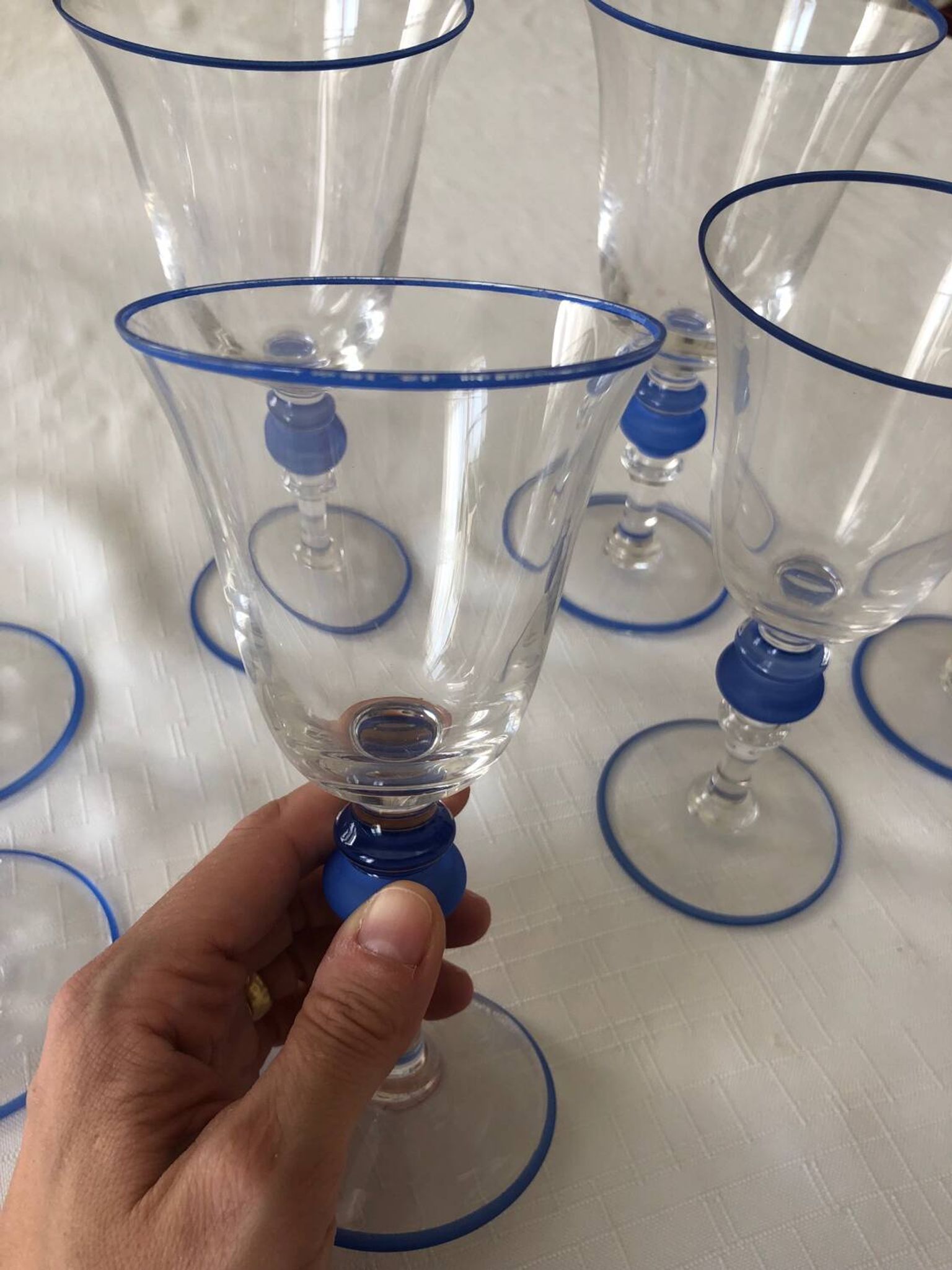 Set of 7 Paco Rabanne stemmed glasses