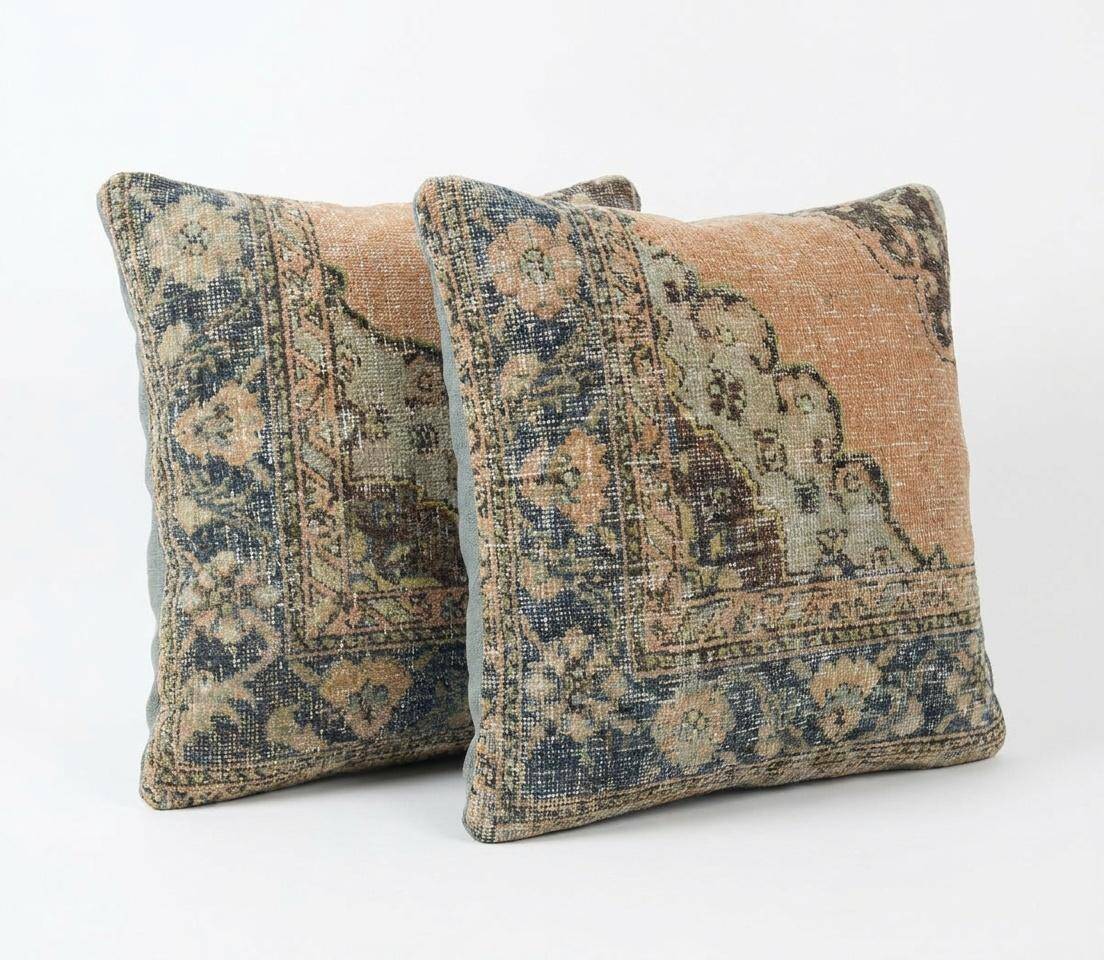 Set of 2 vintage Turkish cushion covers 61x61 cm
