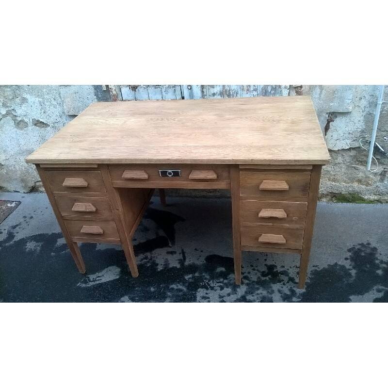 Minister's desk in solid raw oak from the 1930s