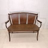 Banquette de bistrot Thonet en bois courbé XIXème siècle