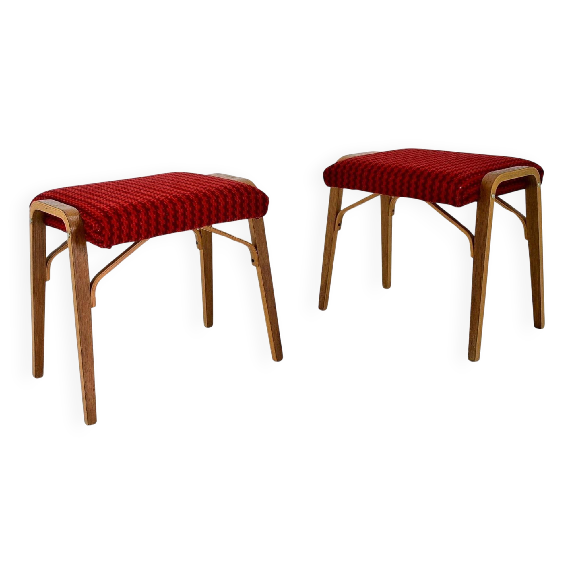 1960s Ludvik Volak beech stools by Drevopodnik Holesov, Czechoslovakia