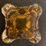 Murano orange-yellow glass ashtray 1960