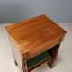 Antique bedside table in poplar with walnut veneer, 19th century.