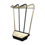 Original midcentury metal brass umbrella stand, Germany, 1950s