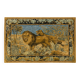 Antique wall tapestry in velvet depicting a scene with a lion and lioness.