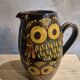 Vintage ceramic owl service signed Reber, 1960