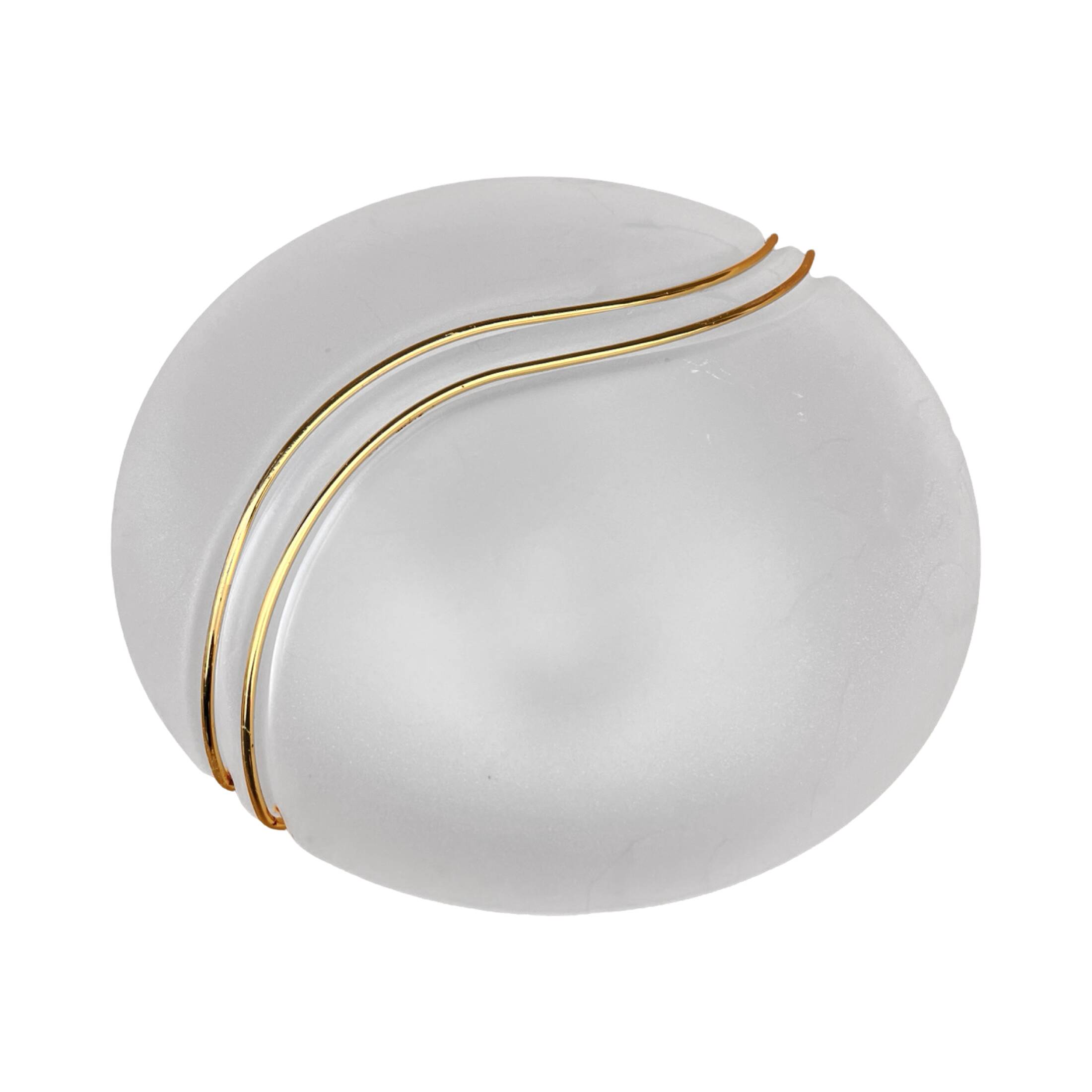 Hollywood Regency Metal-Lux Glass Ceiling Light Italy 1980s