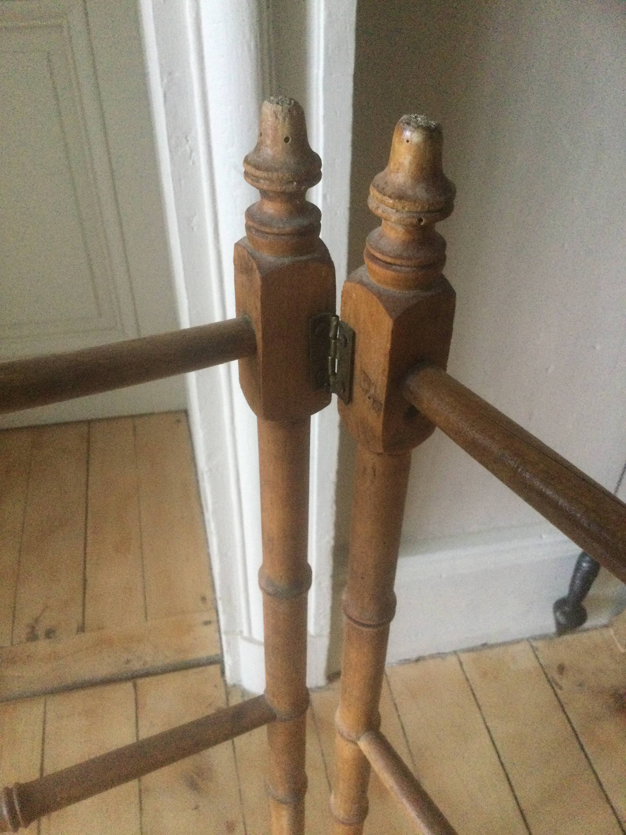 Old wooden towel rack
