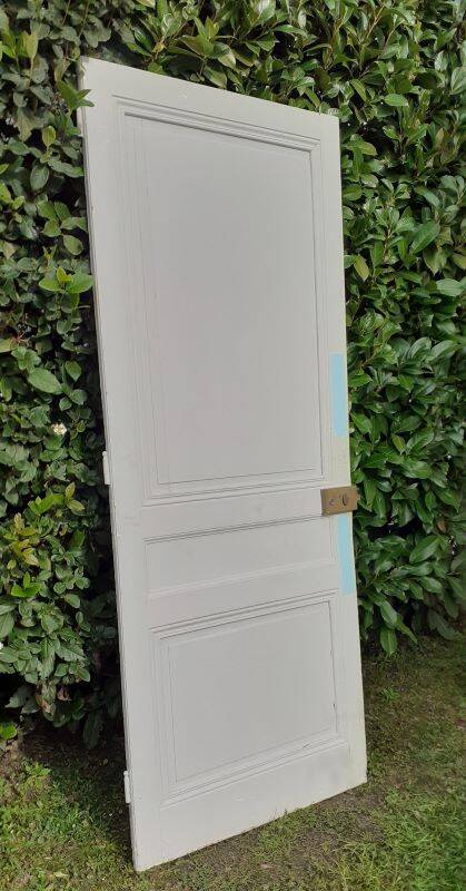 Communication door h221xL90cm old paneled, molded, interior