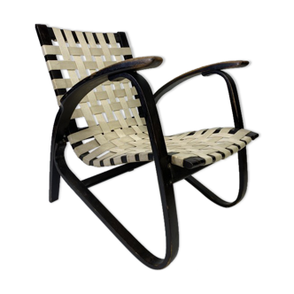 Vintage black lounge chair by Jan Vaněk