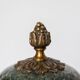 Cassolette, covered vase in green marble, head of rams, LouisXV XIXX
