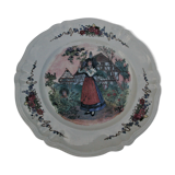 round dish in Sarreguemines earthenware model Obernai (Alsatian)