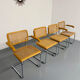 Set of 4 cane cantilever chairs and armchairs, Cesca, 1970s.