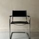 Chrome and black leather armchair