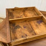 Solid oak dining farmhouse table with 2 drawers 1950 135x75x72cm