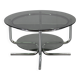1970s Italian chrome tubular coffee table with smoked glass, round