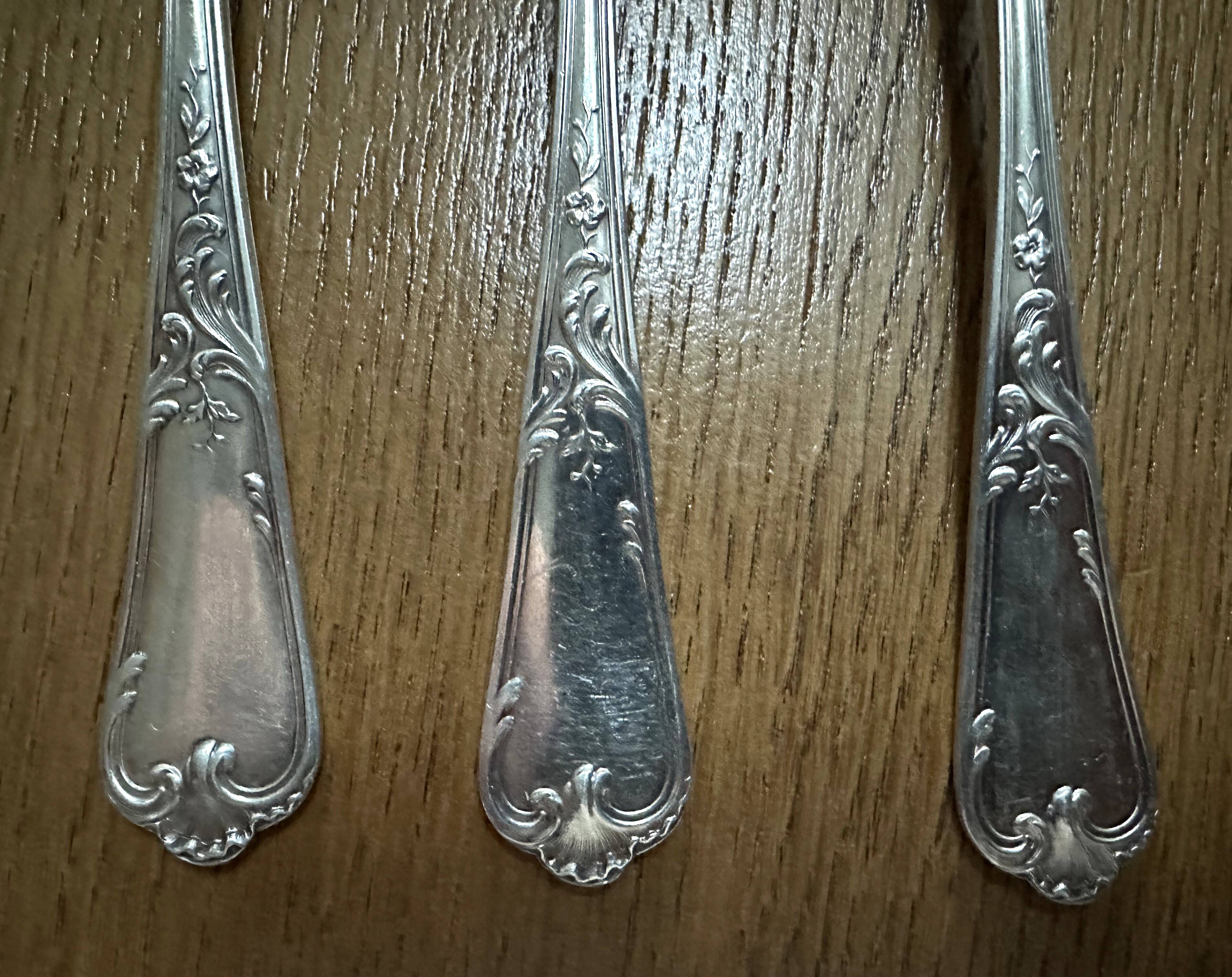 5 silver-plated metal forks with Ercuis hallmark