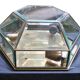 Brass and sculpted transparent crystal wall light, 1950s.