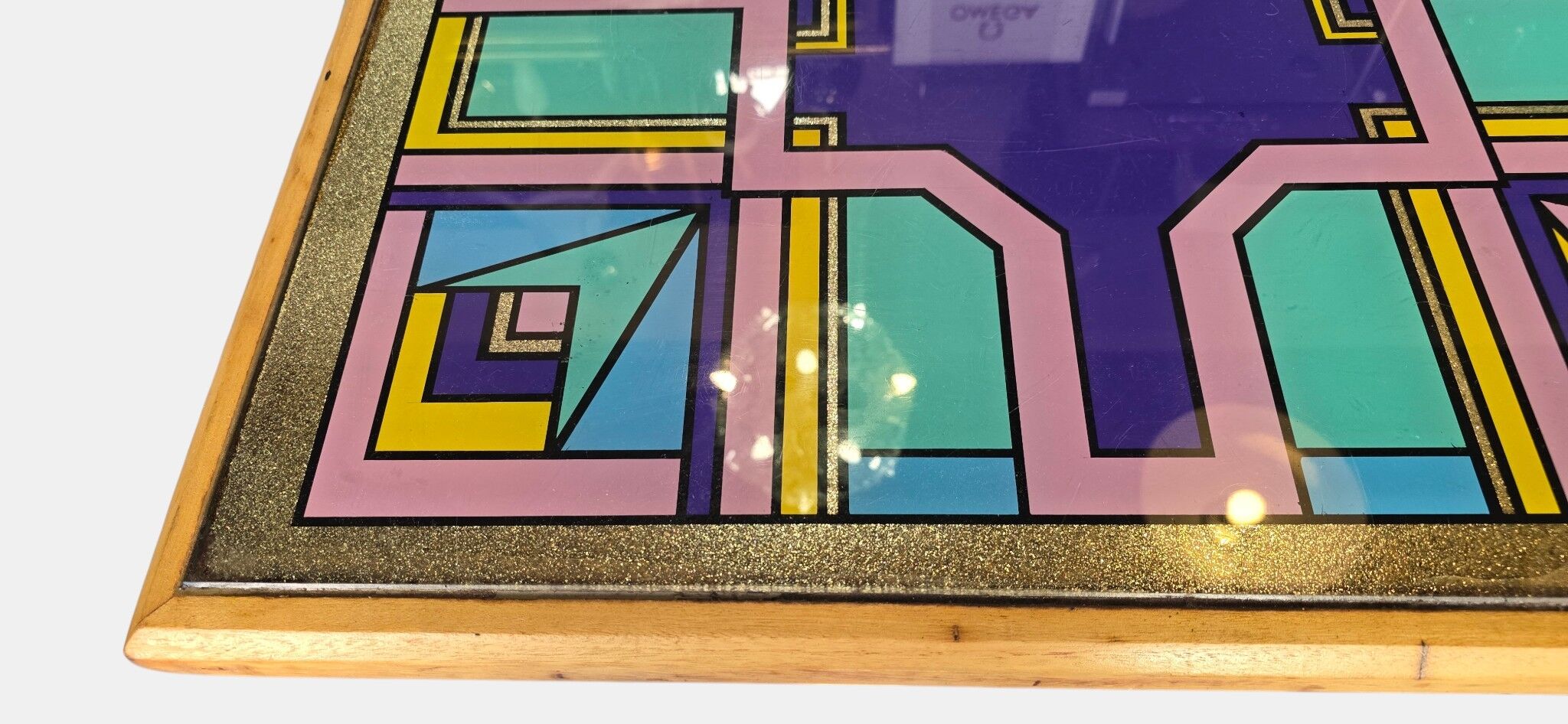 Bistro table with a hand-painted top by Bing, Cannes, 1990s.