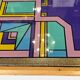 Bistro table with a hand-painted top by Bing, Cannes, 1990s.