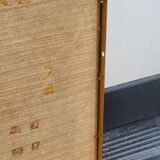 Mirror of the 70s in gilded metal, 60x35 cm