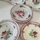 12 antique floral plates bistro & guest table style