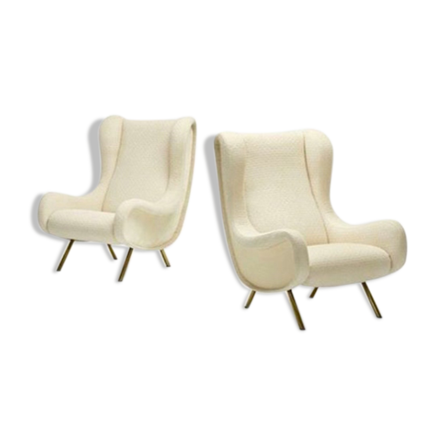 Pair of white buckle chairs