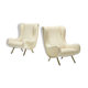 Paire de fauteuils bouclette blancs