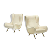 Pair of white buckle chairs