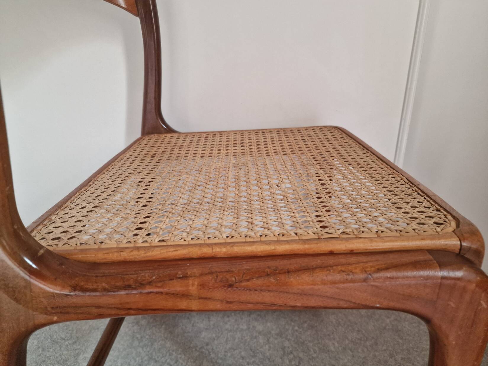 Baumann sled chair with caning