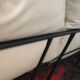 2-seater beige leather black metal frames