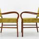 1940s Pair of Restored Beech Art Deco Armchairs ,Czechoslovakia