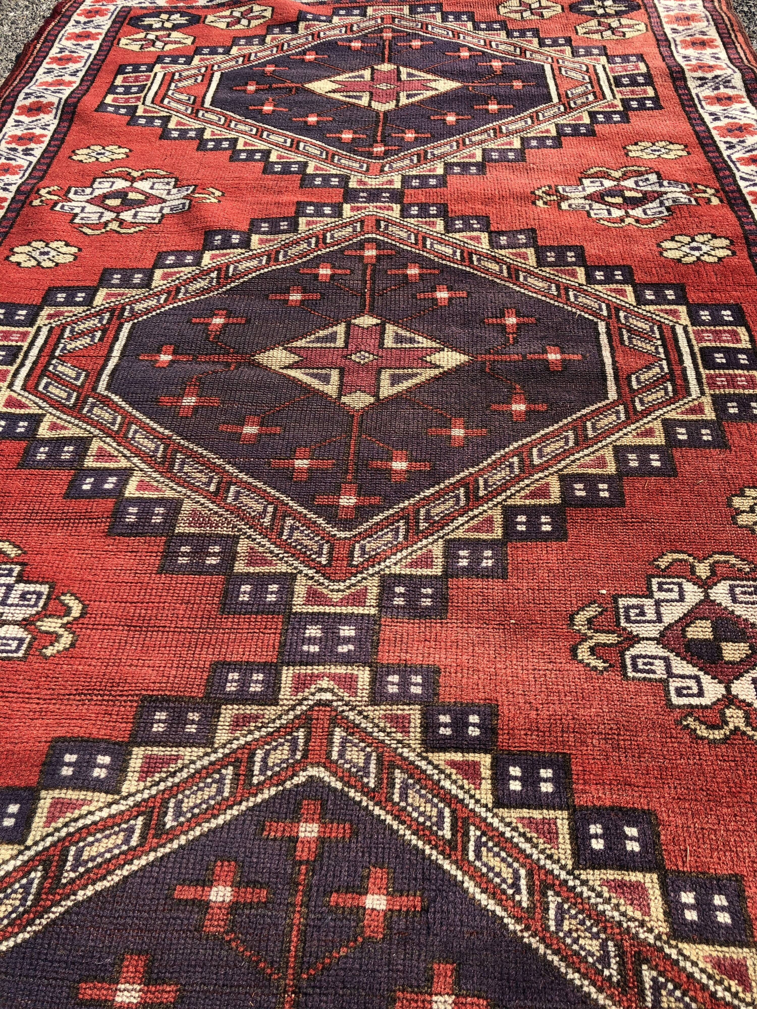 Oriental carpet caucasus kazak 106x196cm