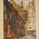 Painting on cardboard alley in Paris or Rouen