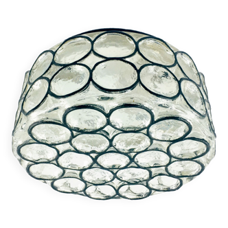 Mid-century glass flush mount from limburg, germany, 1960s