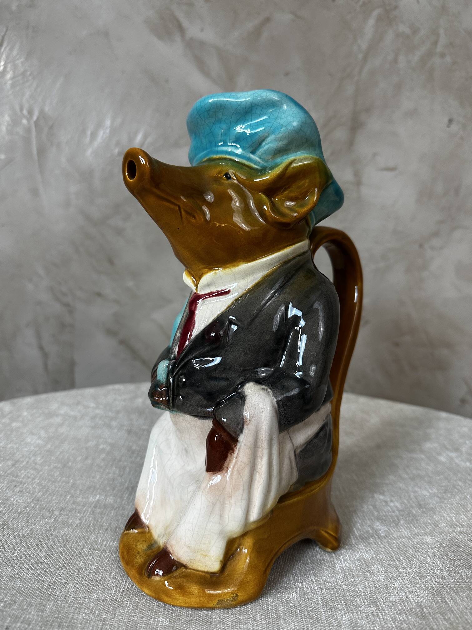 Pig earthenware jug