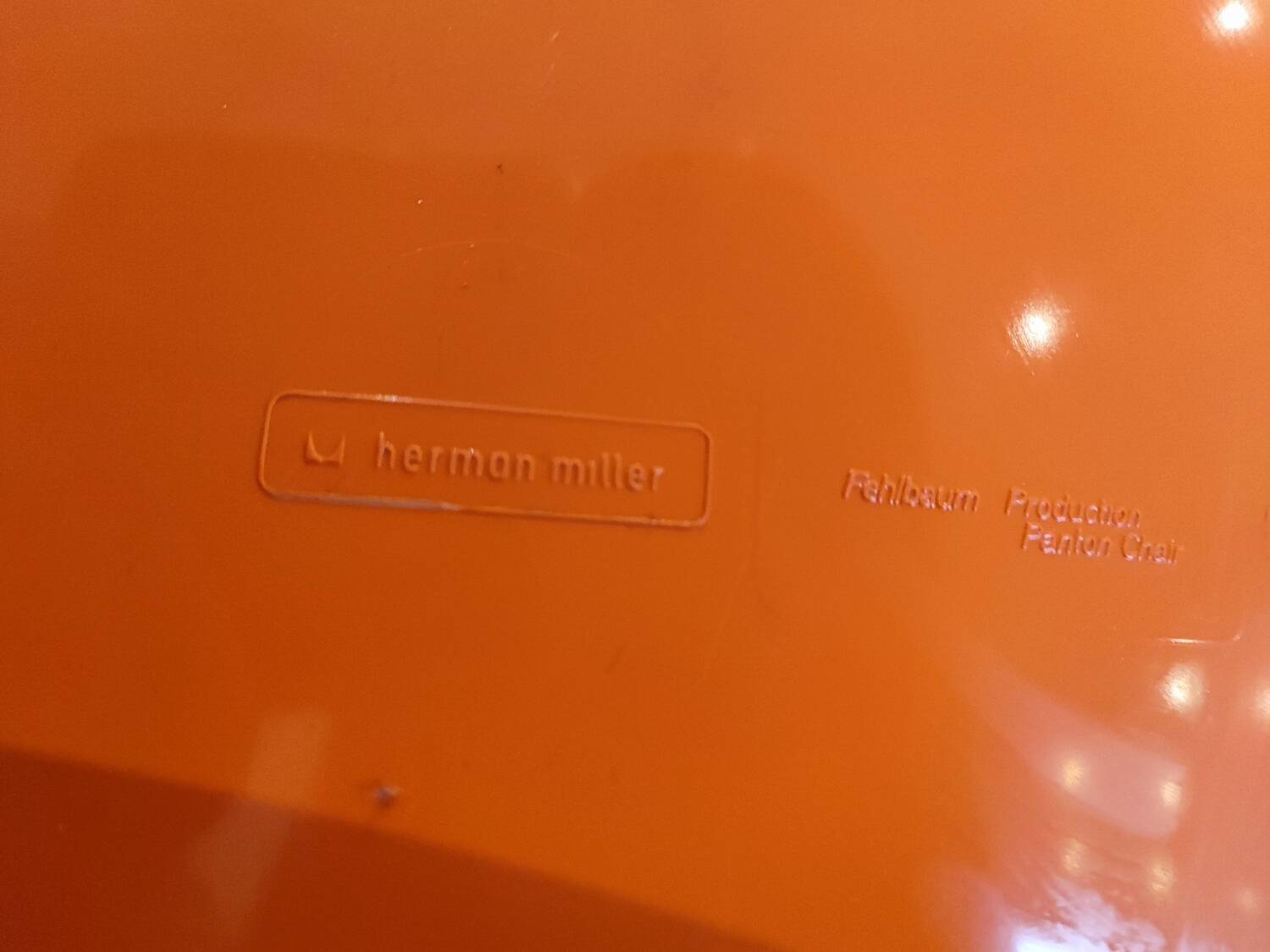 Orange Panton chairs 1974