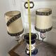 Antique Florentine Table Lamp Italian Blue Porcelain Ceramic