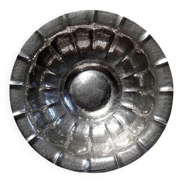 Grande bassine, coupe, Olri Italie vintage année 50 martelée argentée