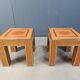 Paire de tables d'appoint en laiton et bois de ronce, années 1980