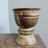 Chalice cup candle holder in stoneware