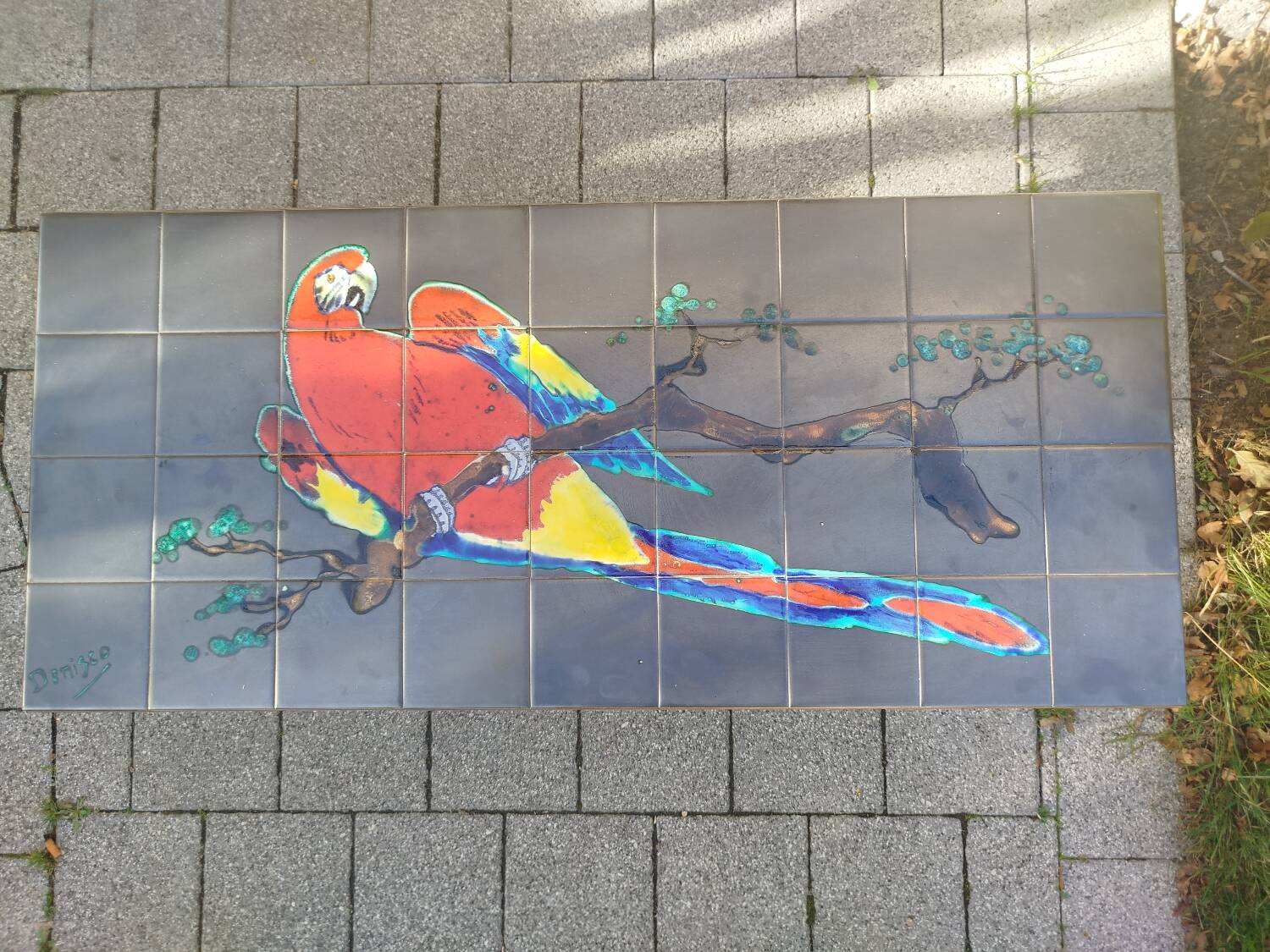 Ceramic coffee table from the 1950s signed Denisco.