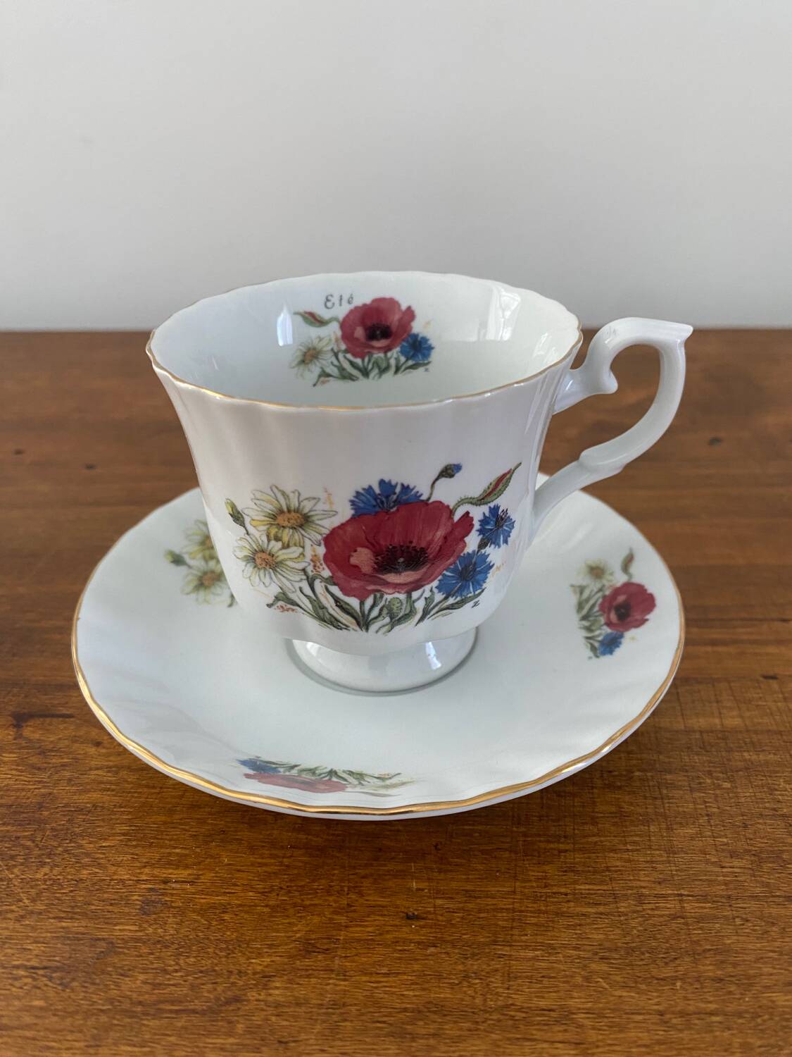 White porcelain cup and saucer