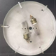 Vintage ceiling lamp in metal and pressed molded glass, France 1970