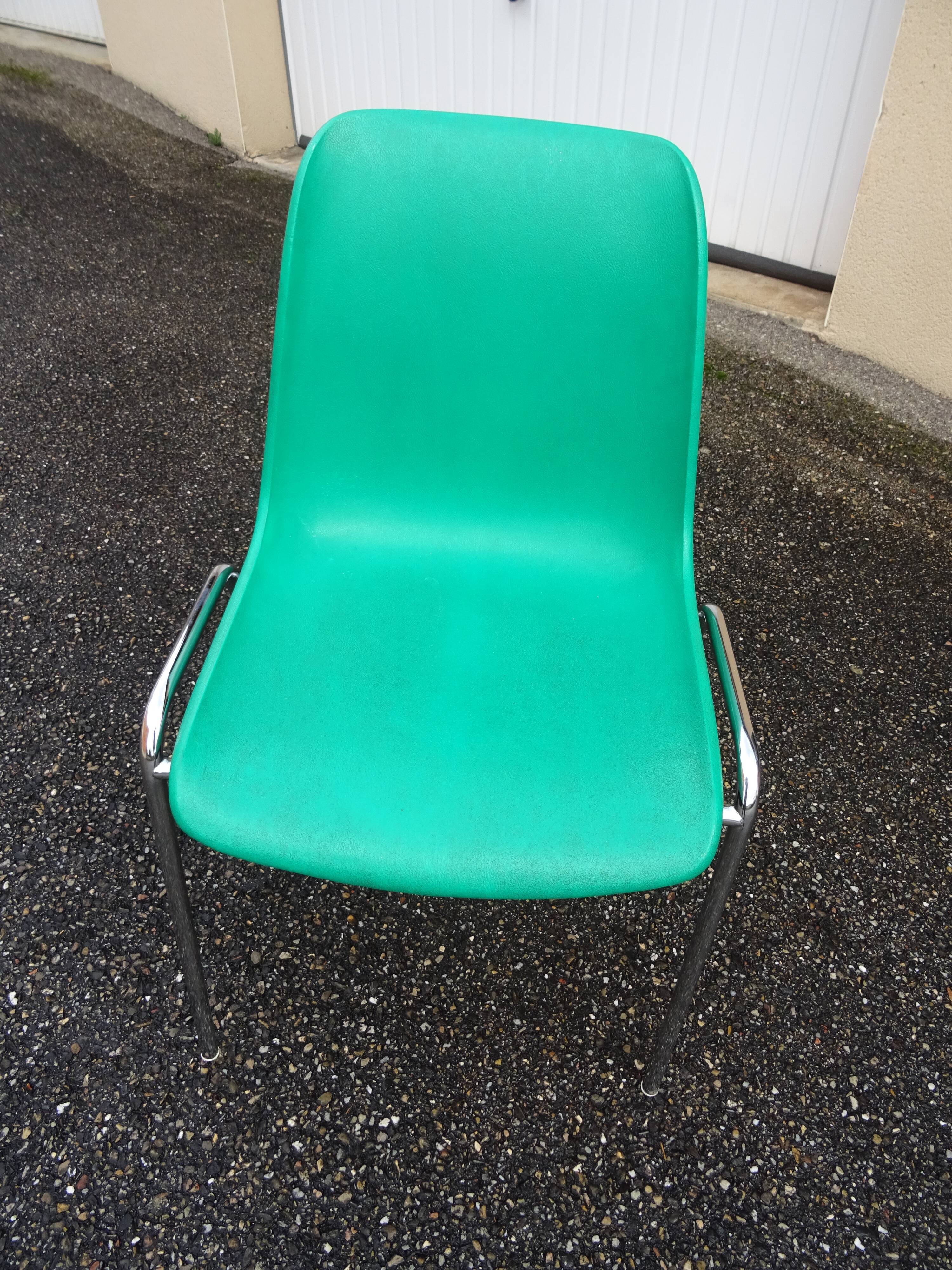Série de 4 chaises vintage signées design italien années 70