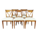 Vintage Elm Chairs in White Upholstery, 1950s, Set of 5