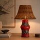 Vintage ceramic lamp from West Germany "Fat Lava" and rattan.