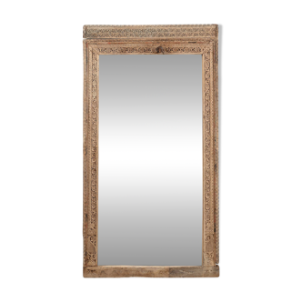 Khetri - Grand miroir en bois massif sculpté