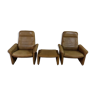 De Sede set of 2 lounge chairs and  1 foot stool, Switserland